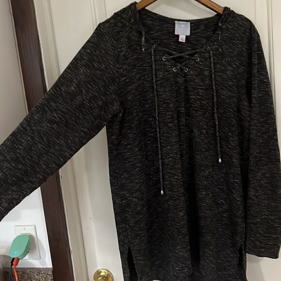Lace up top sweater hoodie - Picture 3 of 4
